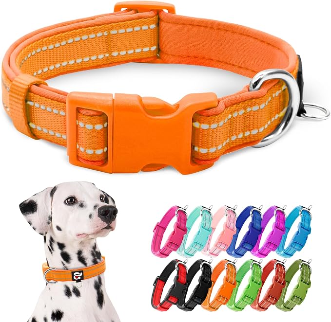 azuza Reflective Dog Collar, Soft Neoprene Padded Pet Collar by azuza