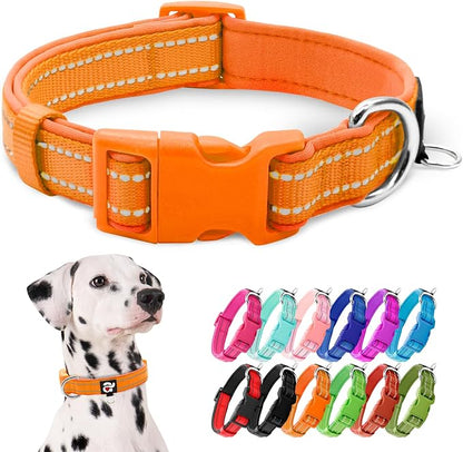 azuza Reflective Dog Collar, Soft Neoprene Padded Pet Collar by azuza