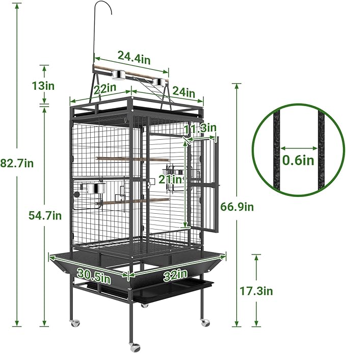 82 Inch Bird Cage, BOINN Bird Flight Cages - Image 3