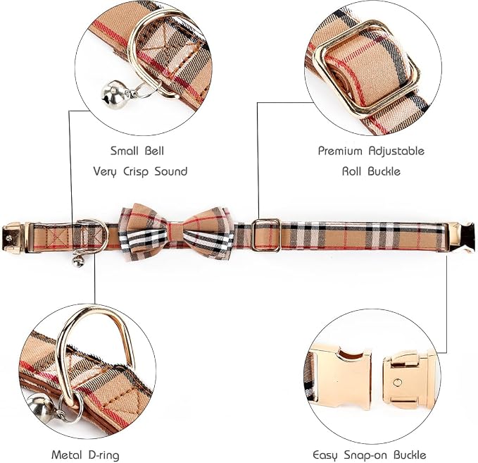 Yizepet Dog Collar with Bow Tie- Adjustable pet Collar - Image 3