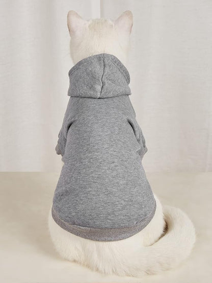QWINEE Basic Dog Hoodie Sweatshirt Puppy Sweater Warm Cat Costumes Pet Clothes - Image 2