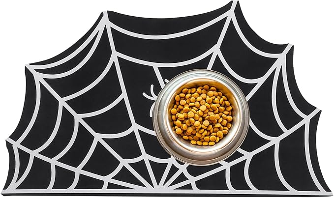 Halloween Pet Mat for Food and Water, Pet Feeding Mat for Dog Cat Bowl by Dazzleimart