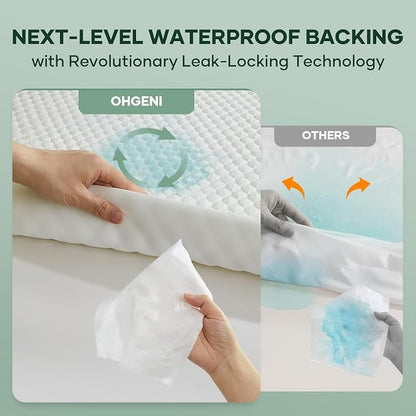 OhGeni 100% Waterproof Mattress Protector, Twin Size Mattress Soft Pad - Image 3