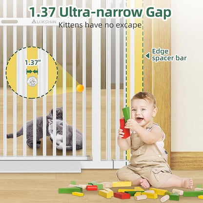 60" Extra Tall Pet Gate, 30-40" Wide, Auto Close, Cat Toy Included - Image 3