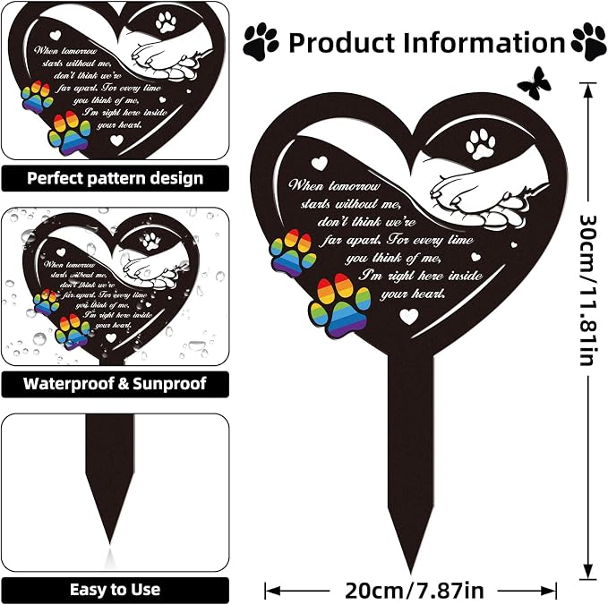 Grave Decorations for Cemetery Rainbow Bridge Dog Memorial Gifts Pet Grave - Image 2