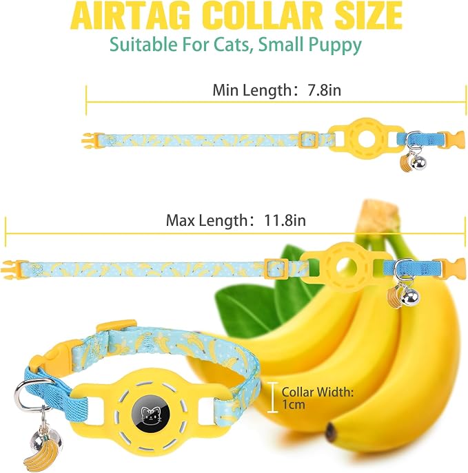 BINGPET AirTag Cat Collar with Bells, Upgraded Safety Elastic Cat Collar with - Image 4