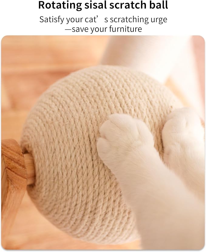Wood Cat Tree for Large Cats, Modern Cat Tree Tower - Image 6
