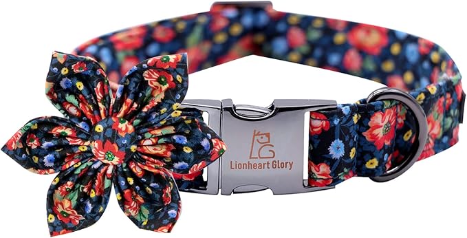 Lionheart Glory Cute Floral Pattern Pet Collar by LionheartGlory