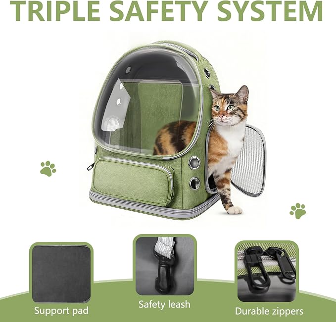 Expandable Cat Backpack Carrier, Breathable Cat Bubble Backpack - Image 5