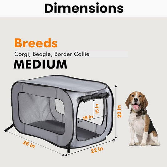 Beatrice Home Fashions Portable, Collapsible, Pop Up Kennel Travel Cat and Dog - Image 2