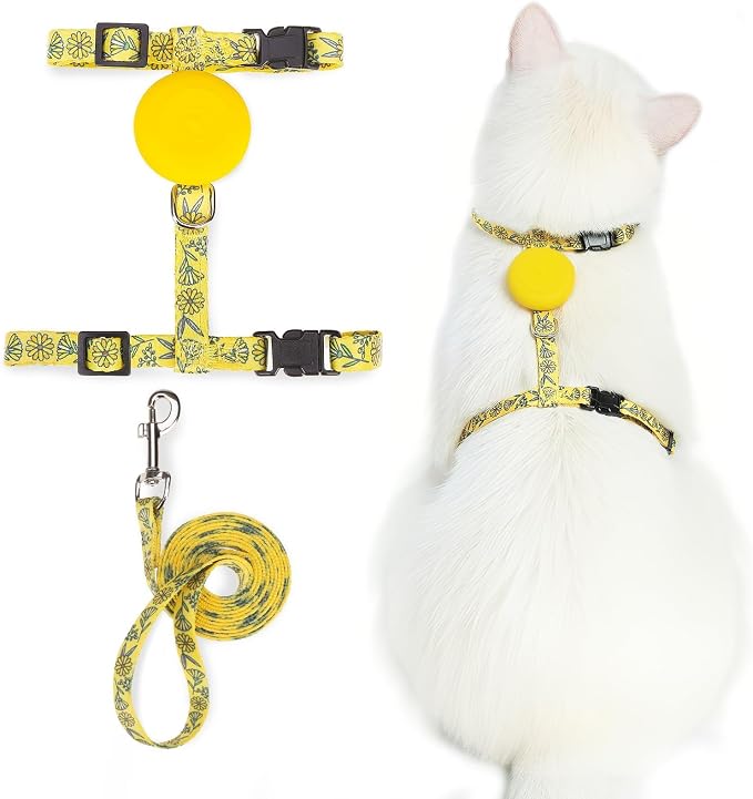 PUPTECK Adjustable Cat Harness and Leash Set Escape Proof Kitten Strap Collar by PUPTECK