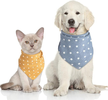 5 Pieces Dog Bandana Pet Summer Bandana Point Kerchief Dog Washable Scarf Soft - Image 2