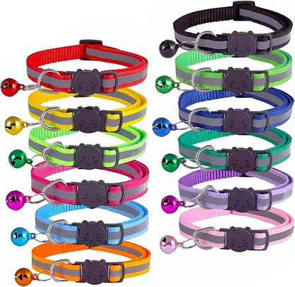 12-Pack Reflective Cat Collar Breakaway by Home