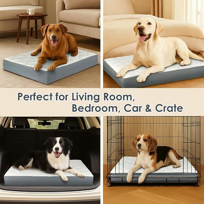 35.5" x 23.5" x 4.7" Large Orthopedic Dog Beds, Waterproof Faux Leather Memory - Image 7