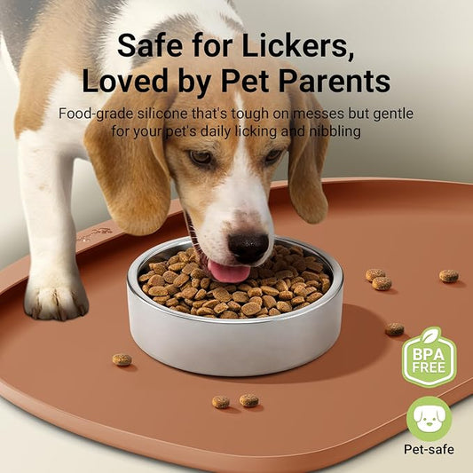 DownyPaws Dog Food Mats for Floors Waterproof, BPA Free Silicone Dog Bowl Mat - Image 2