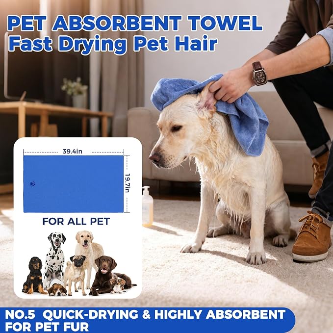 PAWCHIE Bath Grooming Kit for Pets, Washing Gloves, Bath Brush and Adjustable - Image 6