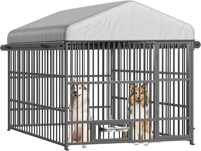 HOOBRO Outdoor Dog Kennel with Cover, 6.6 x 6.6 x 6.4 ft Dog Kennel Outside - Image 9