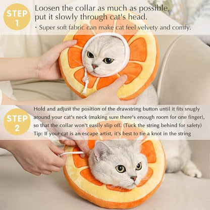 ANWA Adjustable Cat Cone Collar Soft, Cute Cat Donut Collar After Surgery - Image 5