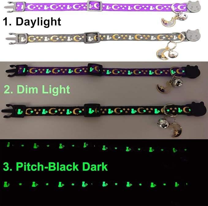 2 Pack Breakaway Cat Collars, Glow in Dark - Image 6