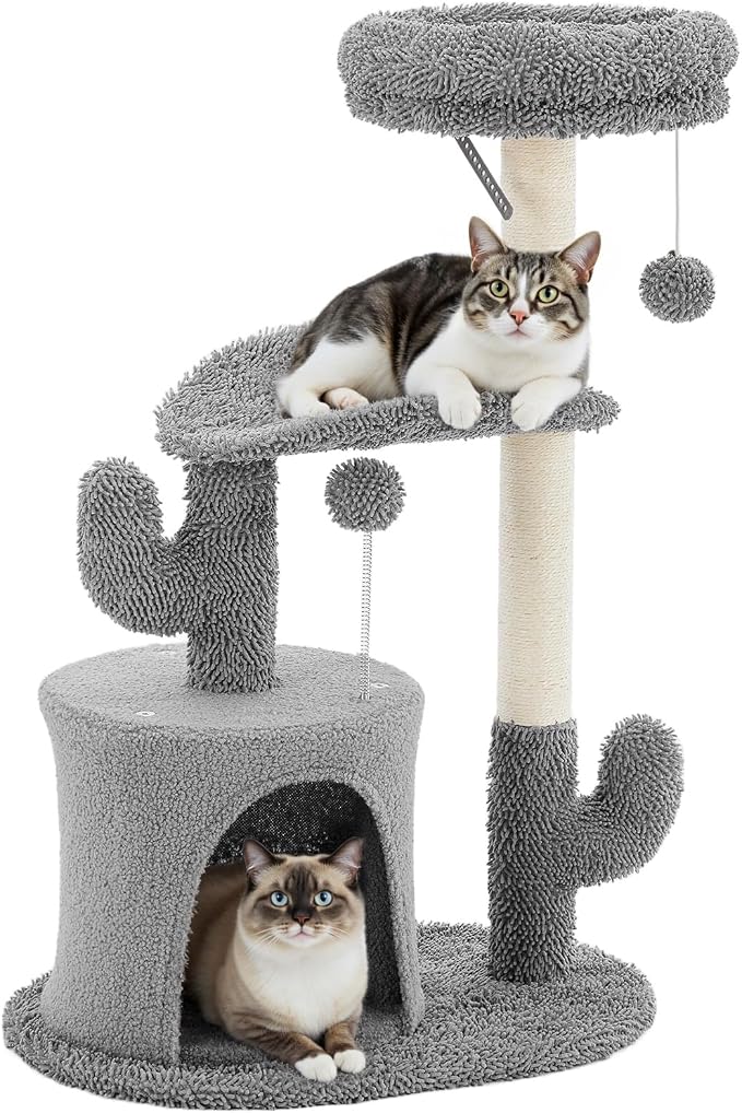 DUMOS 33-inch Cat Tree Tower for Indoor Cats, Small Cat Scratching Post by DumosLifestyle