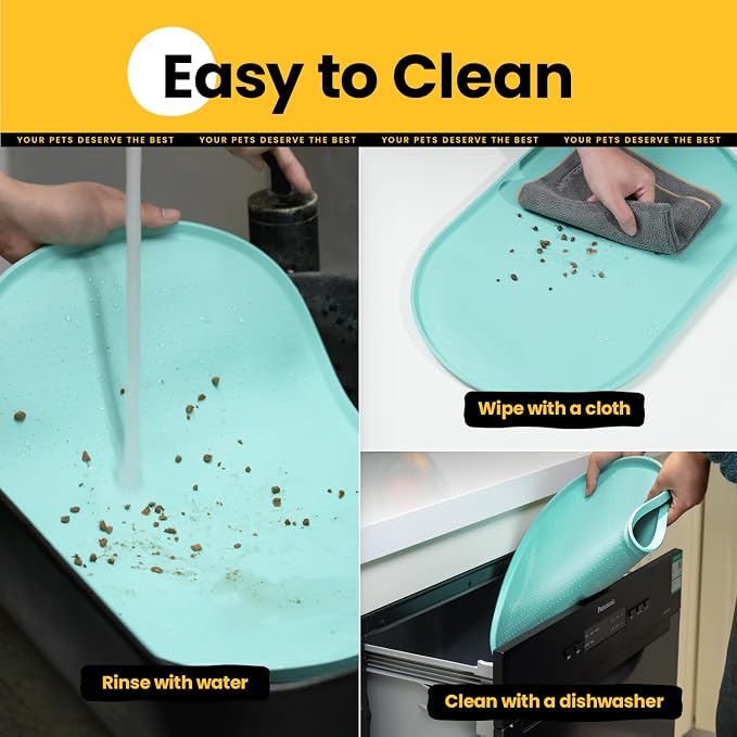 Dog Food Mat, Raised Edges Pet Food Mats - Image 6