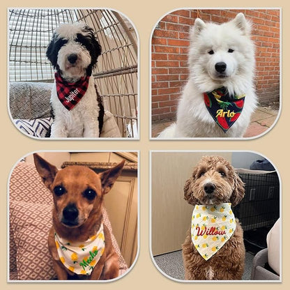 Personalized Dog Bandana Embroidered Name Custom Neckwear Dog Scarf Triangle - Image 7