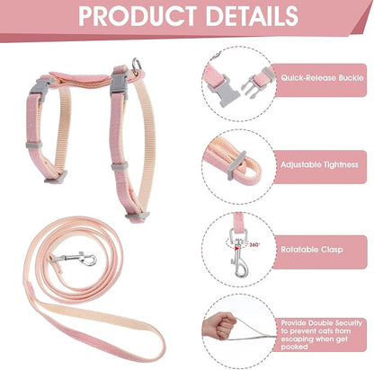TIESOME Cat Harness and Leash Set, Adjustable Gradient Kitten Harness Escape - Image 4