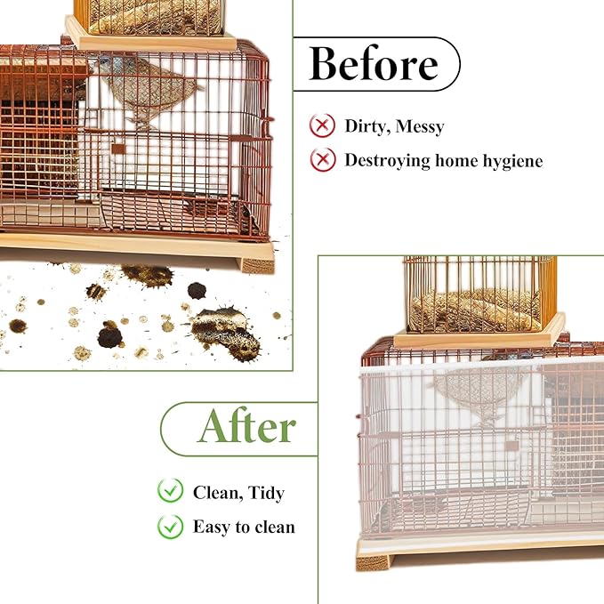 Bird Cage Seed Catcher White Bird Cage Net Cover Adjustable Birds Cages Netting - Image 4