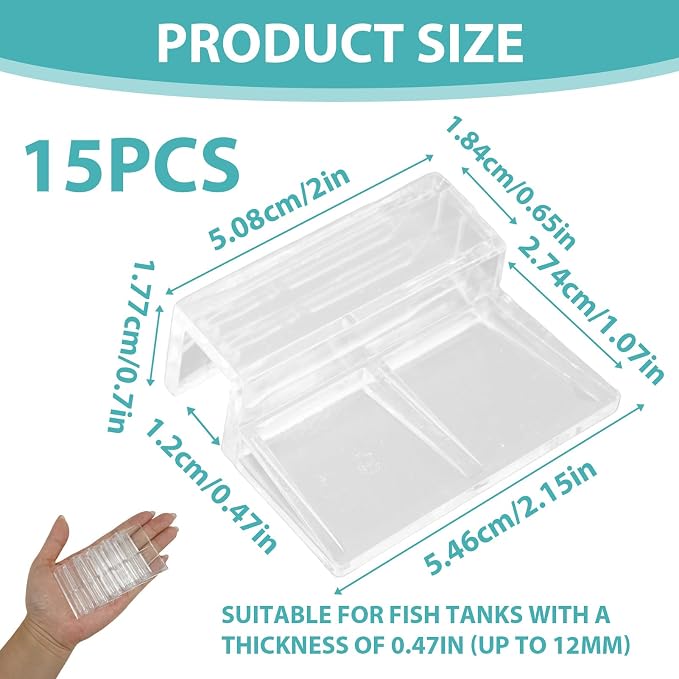 15 Pcs Rimless Aquarium Lid Clips - Image 4