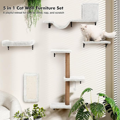 5-in-1 Cat Wall Shelves, Perch & Lounge - Image 9