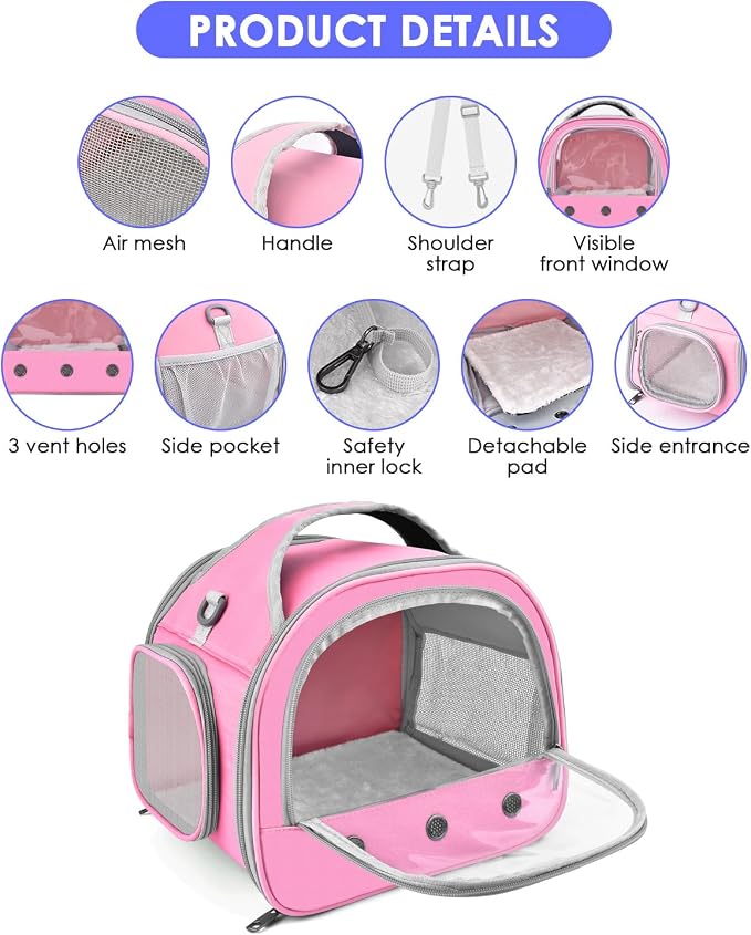 Bissap Guinea Pig Carrier Bag, Portable Small Animal Carrier Pouch - Image 2