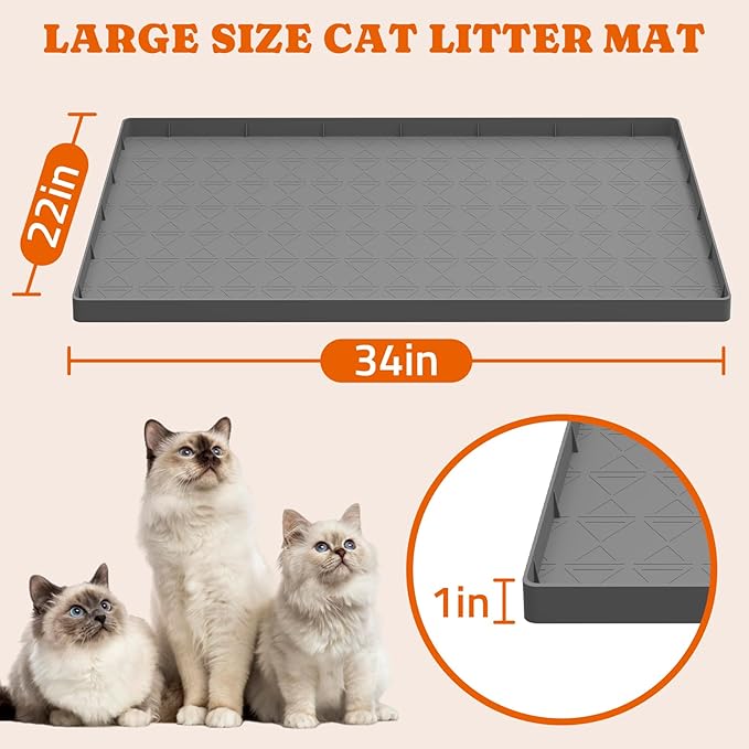 Pawtners Large Cat Litter Mat for Litter Box 2 Packs - Image 4