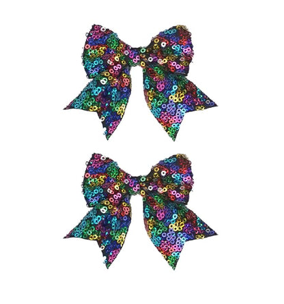 3-inch Sequined Bow Hair Clips For Baby Girls, Kids and Young Women Birthday by Koolgil