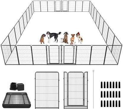 Dog Playpen Outdoor Extra Wide 32 Piece Panels Heavy Duty Dog Fence 47" Height by Committedtobetterpetlife