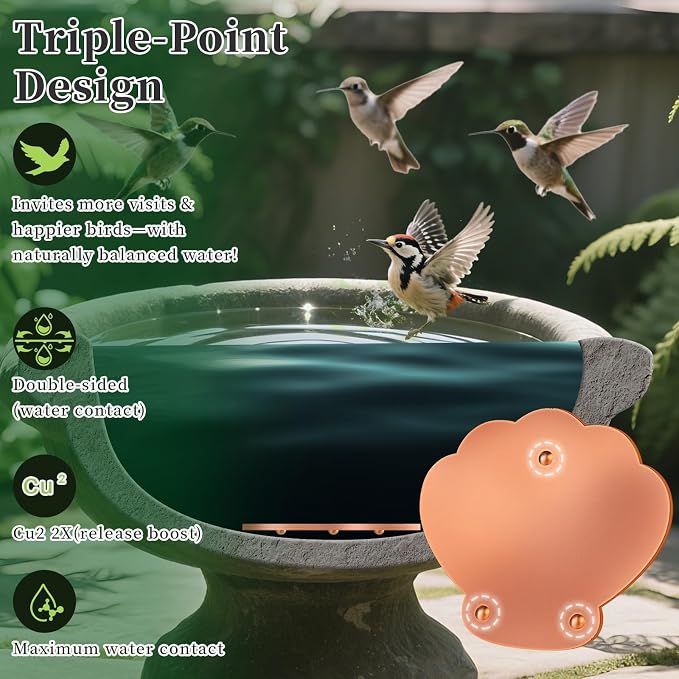 Bird Bath Copper Disk, 99.99% Pure Copper Metal Disc Bird Bath Cleaner - Image 4