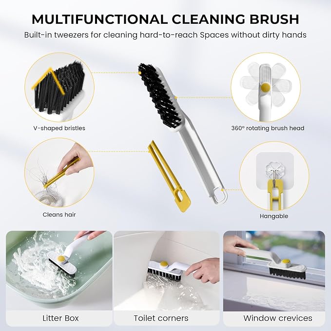 Litter Scoop Holder with Clean Kit, 2-in-1 Mini Broom & Dustpan - Image 4