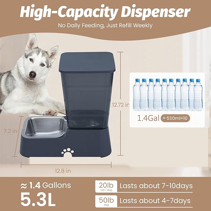 Automatic 5.4L/1.4Gal Pet Waterer, Pet Automatic Dog Water Dispenser Gravity - Image 5