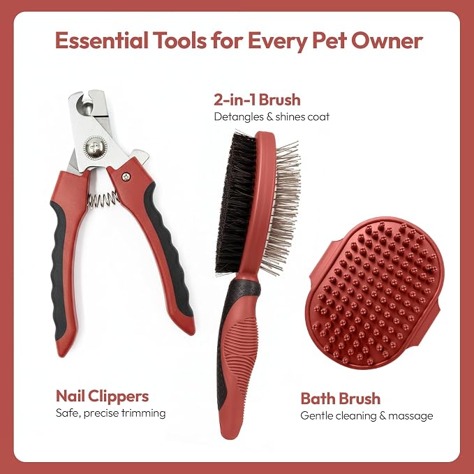 PW Pet Grooming Tools for Dogs & Cats- Safe On Skin Easy To Use Dog Grooming Kit - Image 2