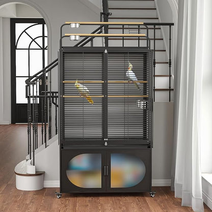 GDLF 72-Inch Bird Cage with Play Top, Parakeet Cage with Rolling Storage - Image 8
