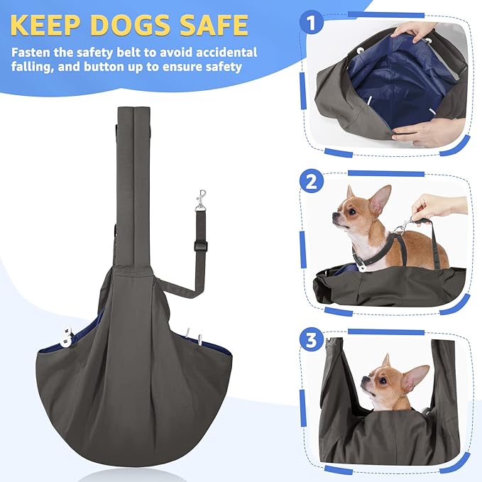 SlowTon Dog Carrier Sling, Thick Padded Adjustable Shoulder Strap Dog Carriers - Image 4