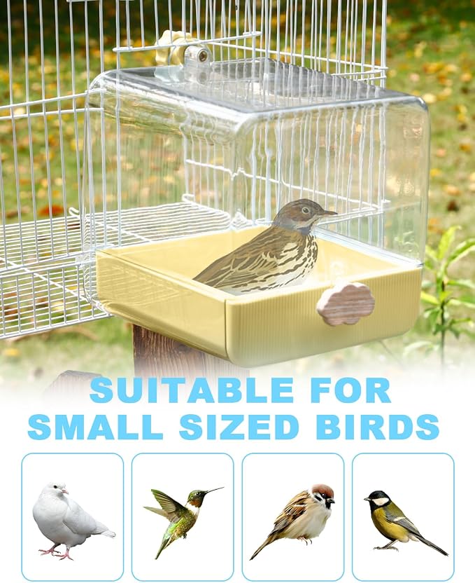 Hanging Bird Bath for Cage, 3 in 1 Multifunction Bird Bath/Bowl/House, Bird - Image 4
