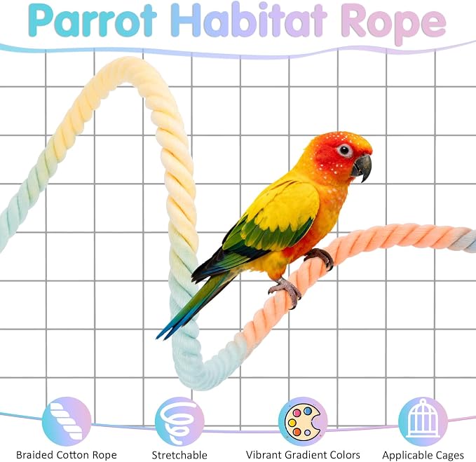 Bird Perch Rope, Interactive Birds Cage Accessories - Image 3