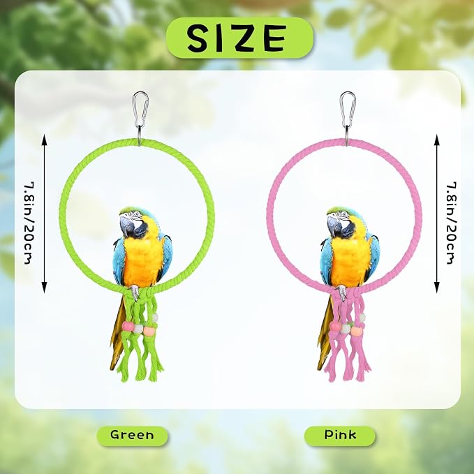 Bird Swing, 20 CM Diameter Hanging Parrot Swing - Image 4