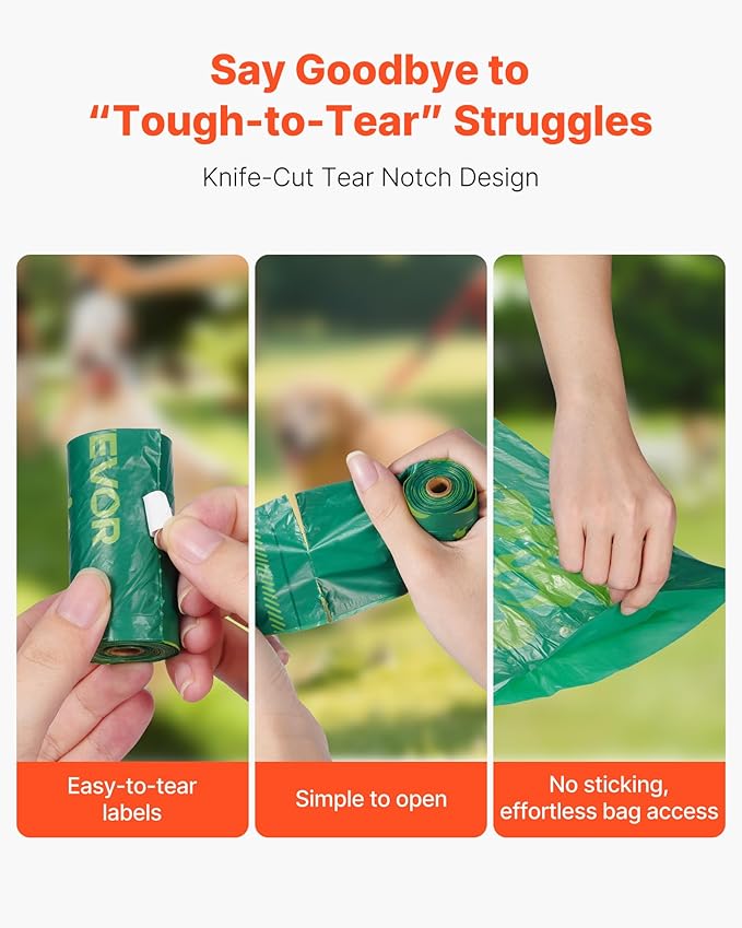 VEVOR Dog Poop Bags, Sturdy & Thick Pet Waste Bags, Biodegradable HDPE Waste - Image 5