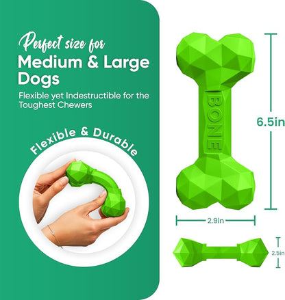 Natural Rubber Dog Chew Bone – Treat-Dispensing, Tough & Indestructible Chew - Image 2