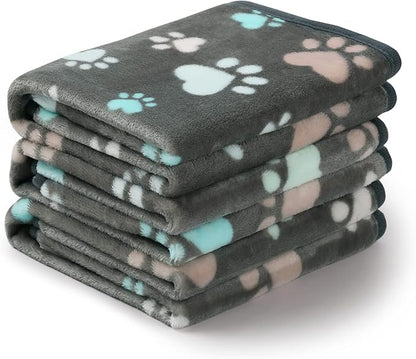 Luciphia 1 Pack 3 Blankets Fluffy Premium Fleece Pet Blanket Flannel Paw by luciphia