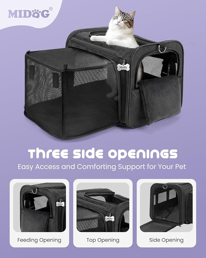 MIDOG Cat Carrier Soft for Small to Medium-Sized Cats, TSA Airline Approved - Image 3