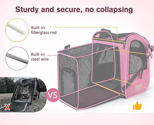Pecute Cat Backpack Carrier Expandable, Pet Backpack - Image 2