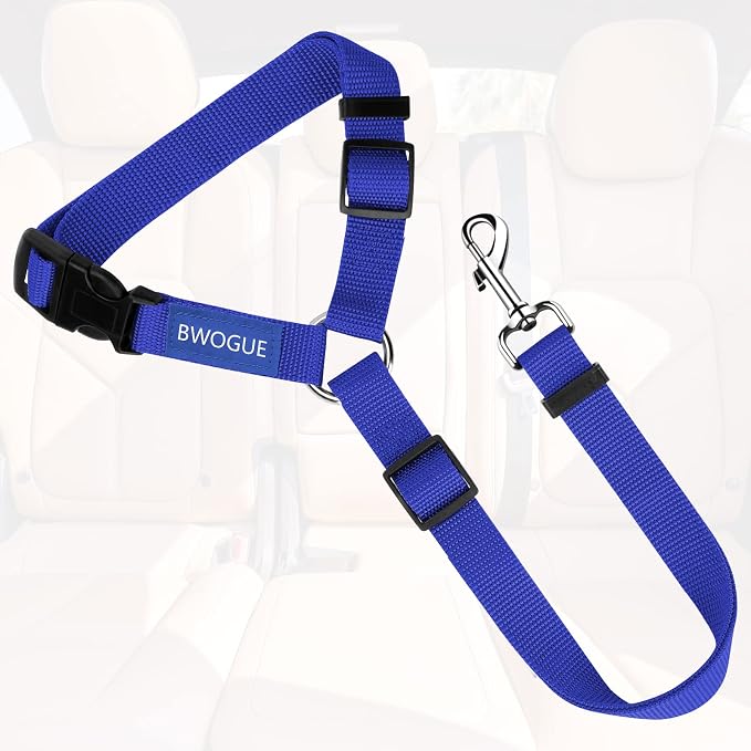 BWOGUE Pet Dog Cat Seat Belts, Car Headrest Restraint Adjustable Safety Leads - Image 2