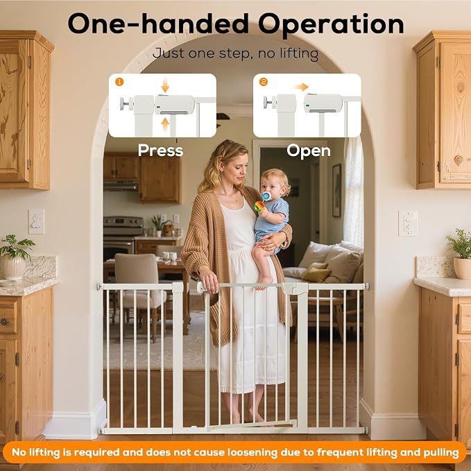 29.5-59.8" Magnetic Baby Gate for Stairs, Baby Safety Essentials, Auto Close - Image 9